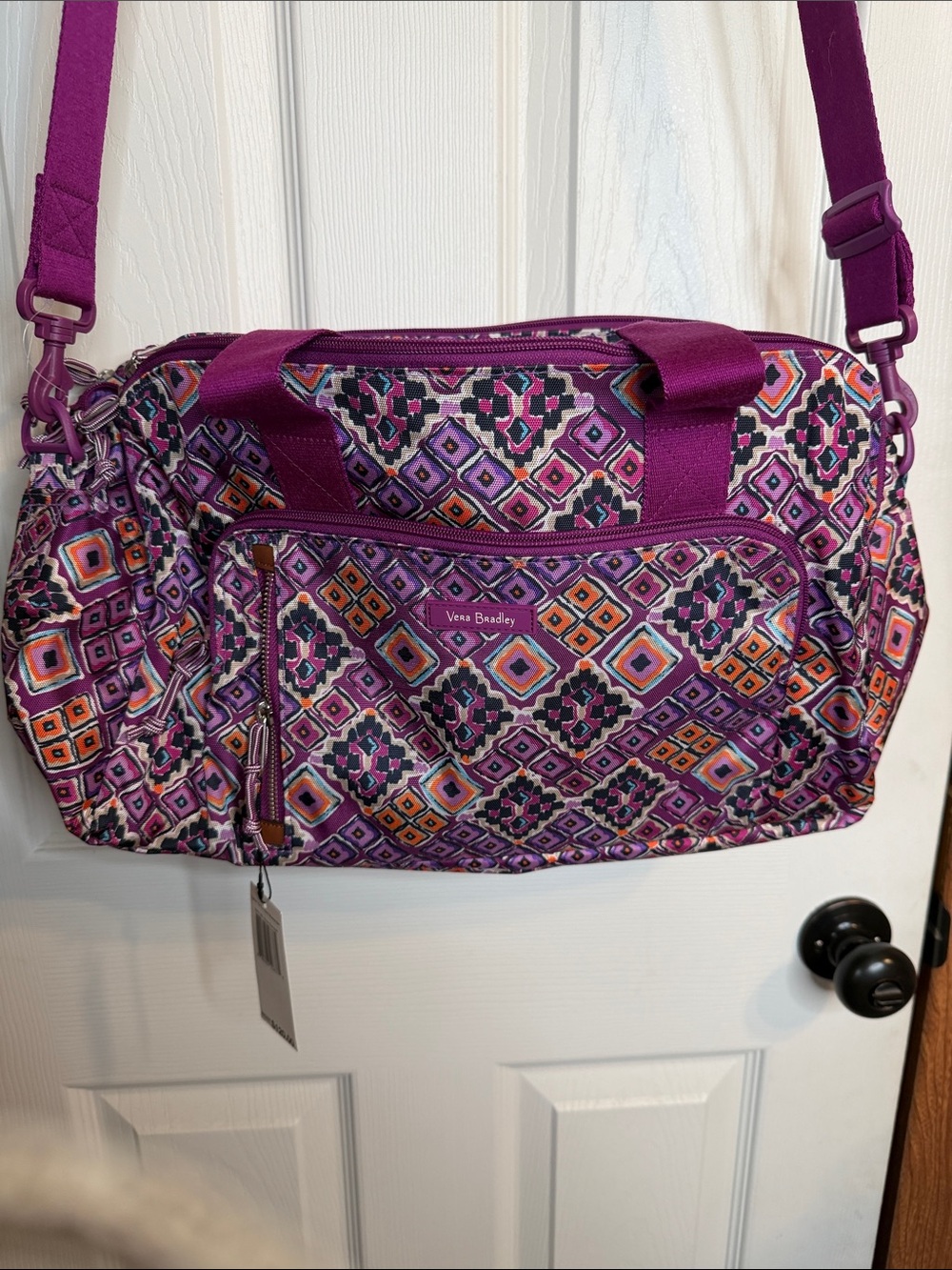 Vera Bradley Purple Geometric Crossbody Tote